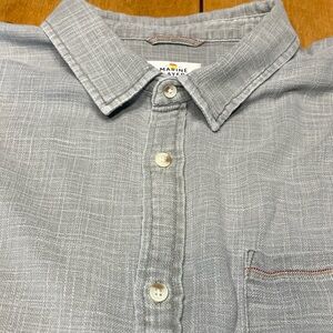 Marine Layer Light Gray Casual Button Down Shirt Heavy Slub XXL